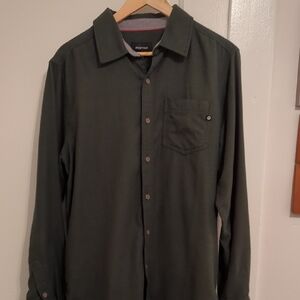 Marmot Green Button-Up Flannel